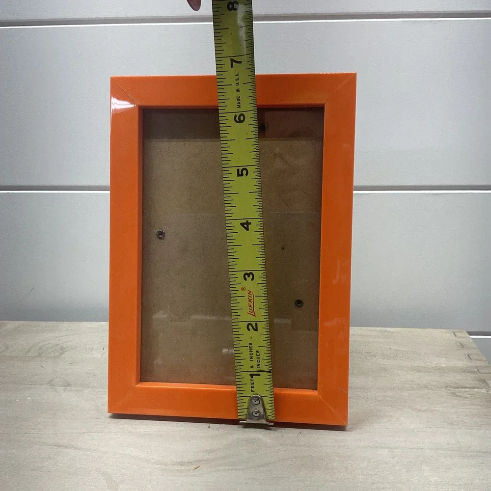 Modern Glossy Orange 4x6 Picture Frame Tabletop Wall Mount Home Decor